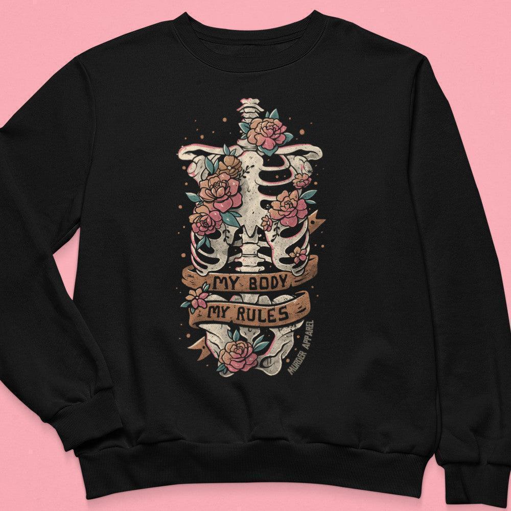 My Body My Rules Feminist Statement Graphic Cozy Unisex Sweatshirt